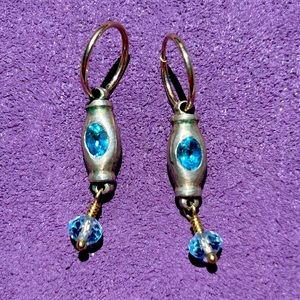 Lee Brevard Olivier Blue Topaz Pair of Earrings